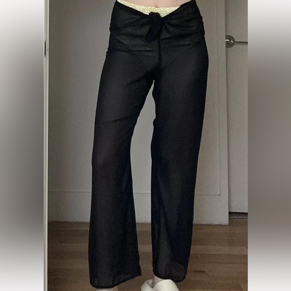Vintage Victoria’s Secret Sheer Black Beach Pants Resort 28” Waist Flowy sm y2k